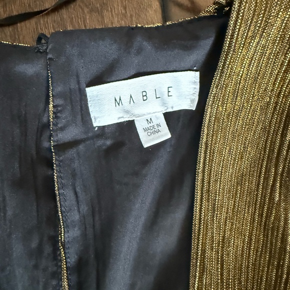 Gold Ruffled Mini Dress - Picture 2 of 2